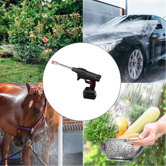 carmdering - Draadloze Hogedrukreiniger - 22 bar - Auto & Terrasreiniger - Hogedrukspuit - Draagbare mobiele reiniger- Zwart van Carmdering — afbeelding 4