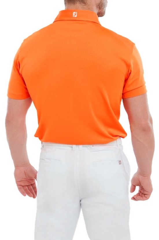 Footjoy Stretch Pique Heren Polo Shirt Oranje Heren Maat XL van Footjoy — afbeelding 4