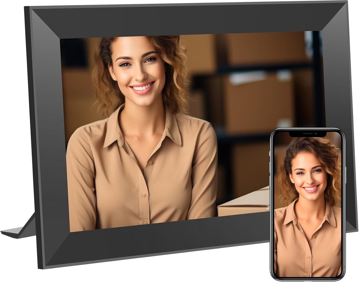 Digitale Fotolijst - Fotolijst WiFi - Foto's Delen - HD IPS Touchscreen - 10.1 Inch - Zwart