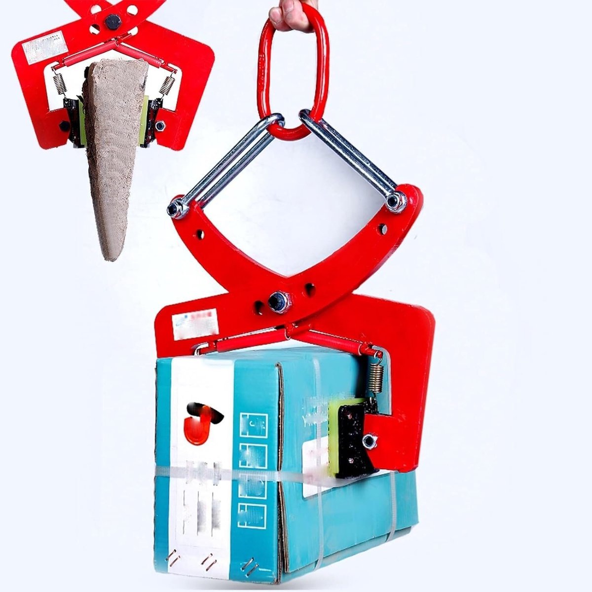 Schaar Steen Lifter - Bestrating Klem - Stenen Verplaatsen - Rubber Grip - 10-30cm Opening - Zwart