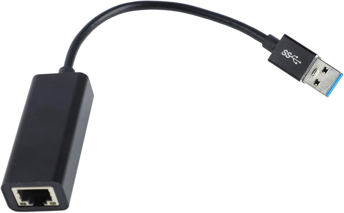 USB C naar Ethernet Adapter - Type C RJ45 Converter - Stabiel Internet Gebruiken - Dubbele Afscherming - 8.5x1.0x0.6in - Zwart
