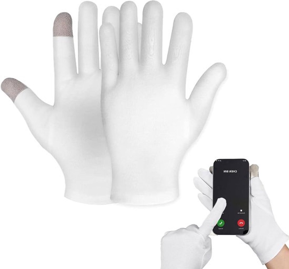 Wit katoen handschoen neurodermitis Allecto Plus