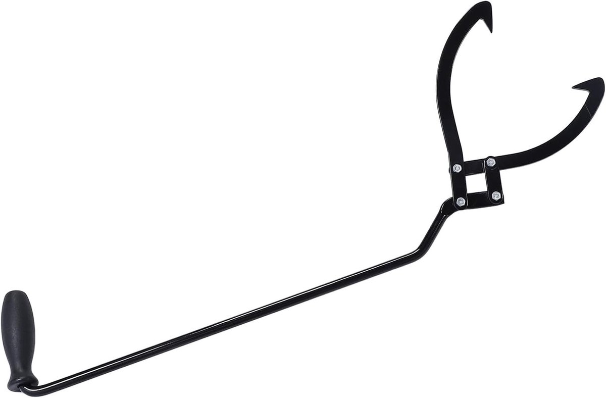 Houttang - Brandhout grijper - Brandhout verplaatsen - Maximale opening 25 cm - 79 cm lengte - Zwart