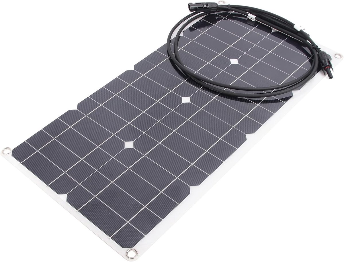 Flexibel Zonnepaneel - Draagbare Charger - Stroomvoorziening Buiten - 25W Monokristallijn - 54 x 28 cm - Zwart