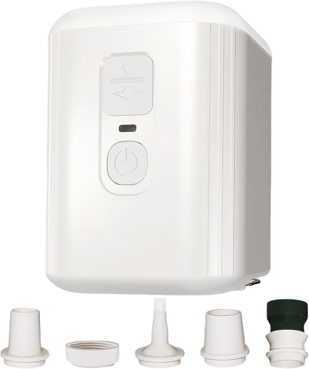 Luchtpomp - Elektrische pomp - Opblaasartikelen vullen - Met LED lamp - 180 liter/min - Wit