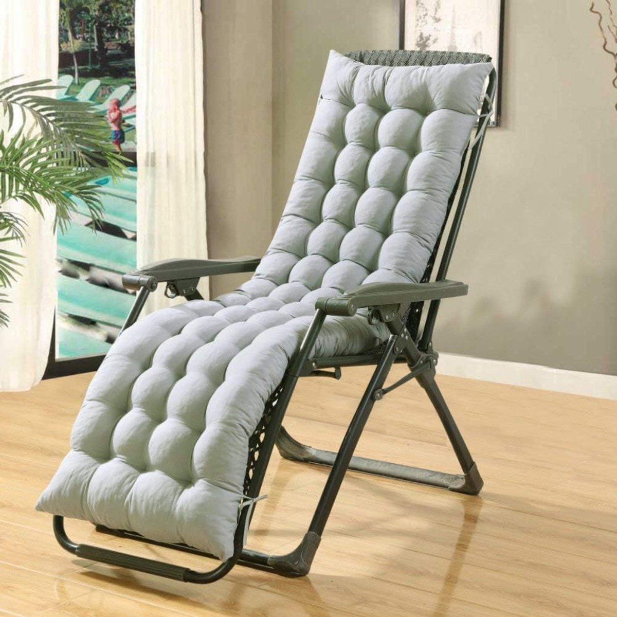 Schommelstoel Kussens - Lounge Zitkussen - Buiten Ontspannen - Ergonomisch Verdikt - 125x48x8cm - Grijs