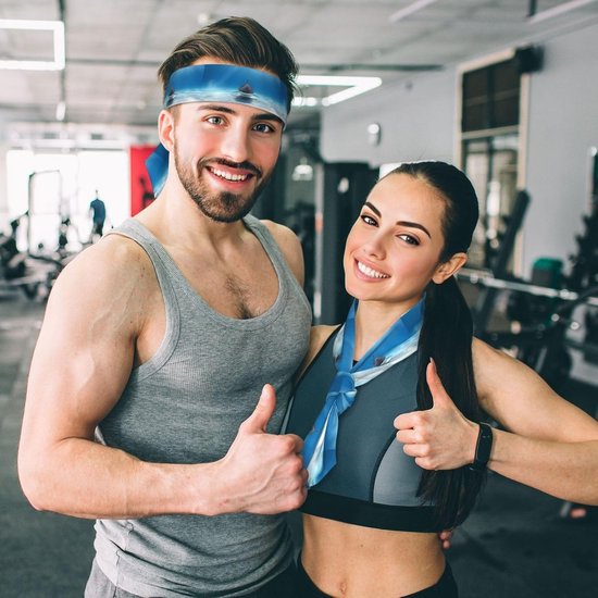 Sport Bandana Sjaal - Hoofdband Sjaal - Sport en Fitness - Dubbelzijdig Bruikbaar - 104 cm Lengte - Zwart — afbeelding 2
