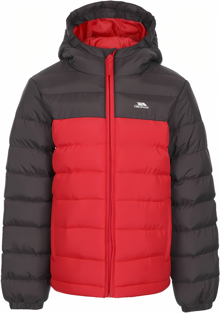 Trespass kinderwinterjas Oskar B Padded Jacket -3/4 Rood