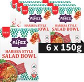 Al'Fez Harissa Style Salad Bowl. 6 x 150g. Veganistische couscoussalade. Klaar in 5 minuten. Voordeelverpakking.