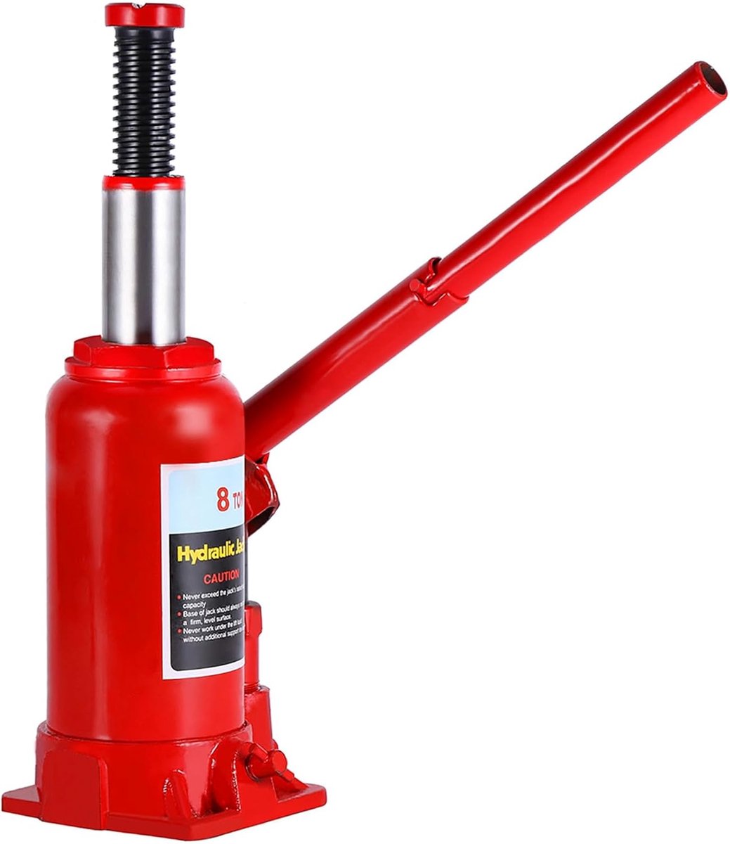 Hydraulische Fleskrik - Autolift Hefbrug - Voertuig Onderhoud - Verdikte Stalen Plaat - 8 Ton Capaciteit - Rood