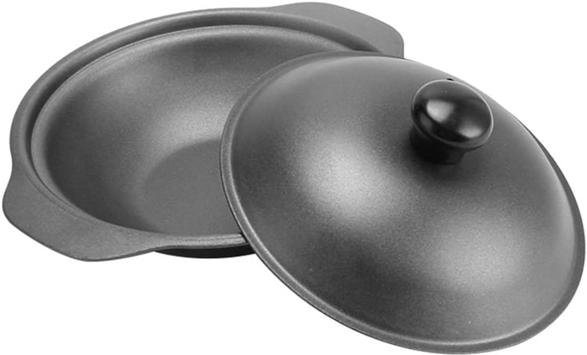 Gietijzeren Wok Pan Kleine Koekenpan Koken en Bakken Met Deksel 22cm Diameter Zwart