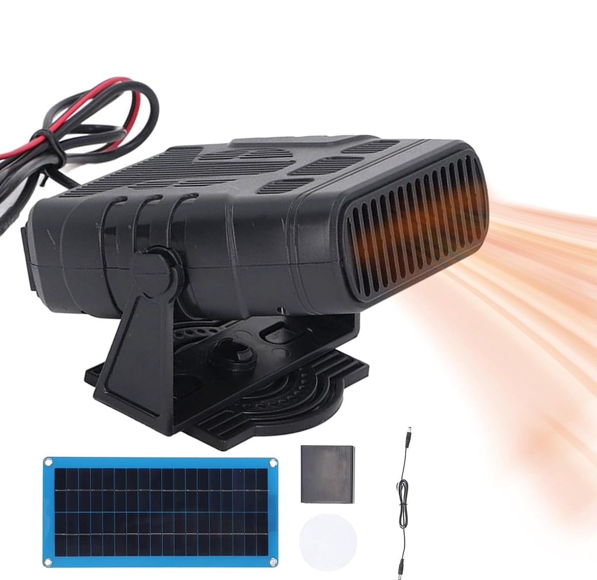 Zonneverwarmer Auto - Energiebespaarder - Interieur Verwarmen - 30 Watt Paneellader - 50 x 23 cm - Zwart
