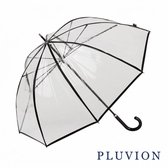 Pluvion Essential Transparante Paraplu Dames - Koepelmodel - Windproof - 65cm - Zwart