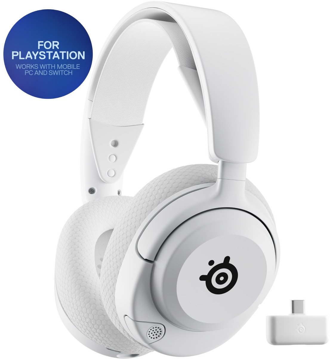 SteelSeries Arctis Nova 5P Wireless - Draadloze Gaming Headset - 60 uur accuduur - PlayStation, PC, Switch & Mobiel - Wit