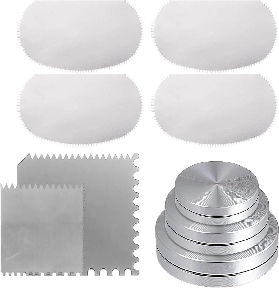 Getande Rib Set - Modelleren Gereedschap - Keramiek Vormgeven - Robuust RVS Materiaal - 3 Roterende Tools - Zilverkleurig