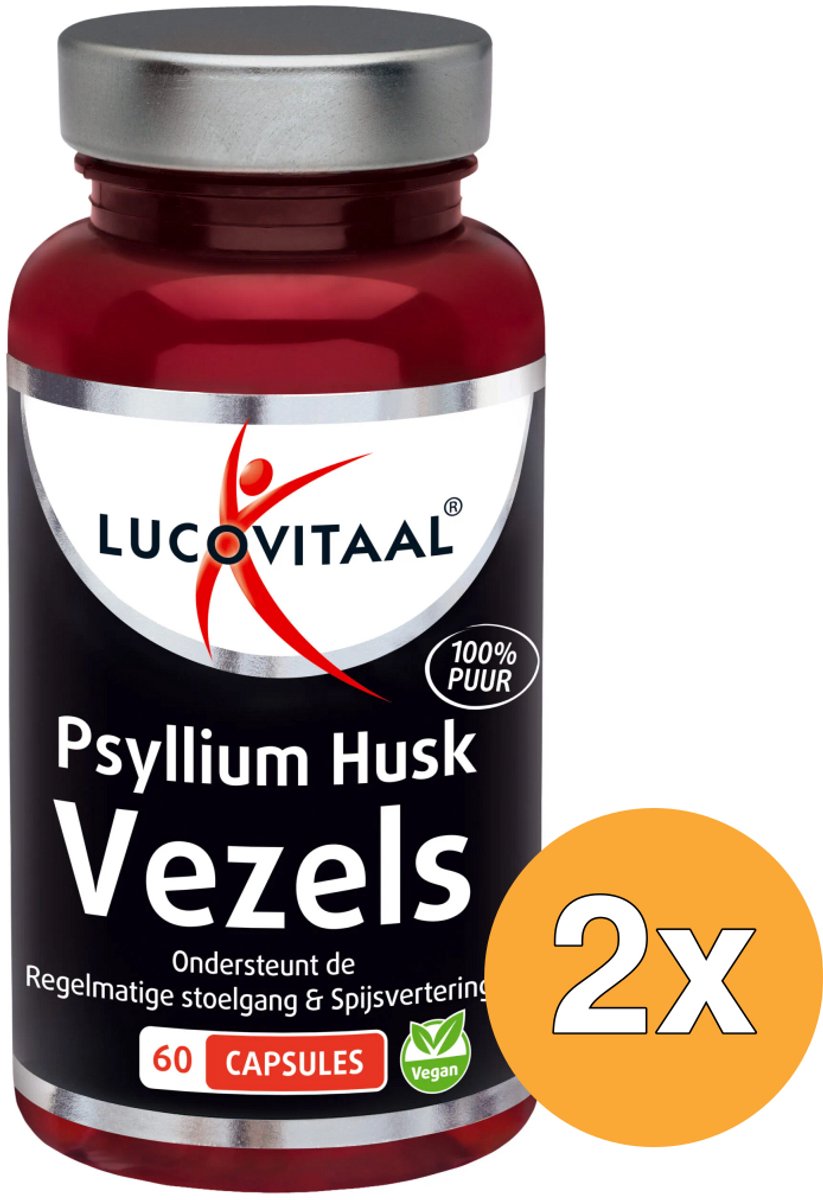 2x Lucovitaal Psyllium Husk Vezels (60 capsules)