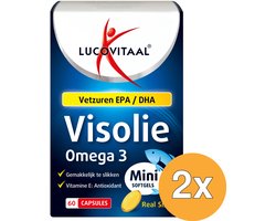 Lucovitaal Lucovitaal 2x Visolie Omega 3 (60 mini softgels)