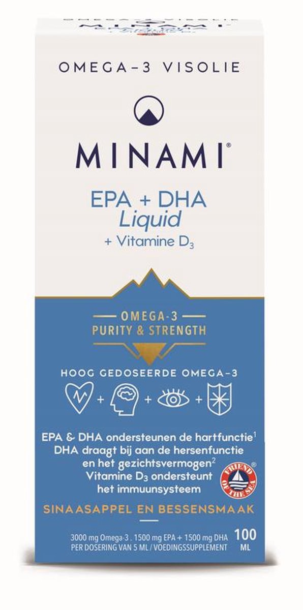 Minami EPA + DHA Liquid vitamine D3 100 Milliliter
