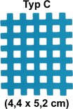 Turquoise rasterpleister, type C, afmeting 4,4 x 5,2 cm.