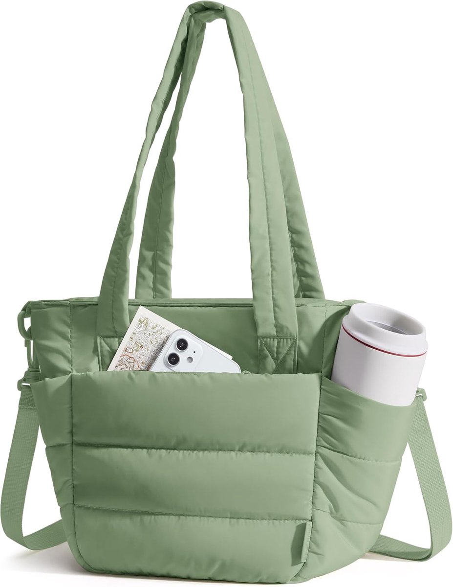 Compacte groene thermische lunchtas voor vrouwen, zacht gewatteerd licht en fluffy handtasje met aparte lunchvakken, geschikt voor kantoor, reizen en outdoor uitjes