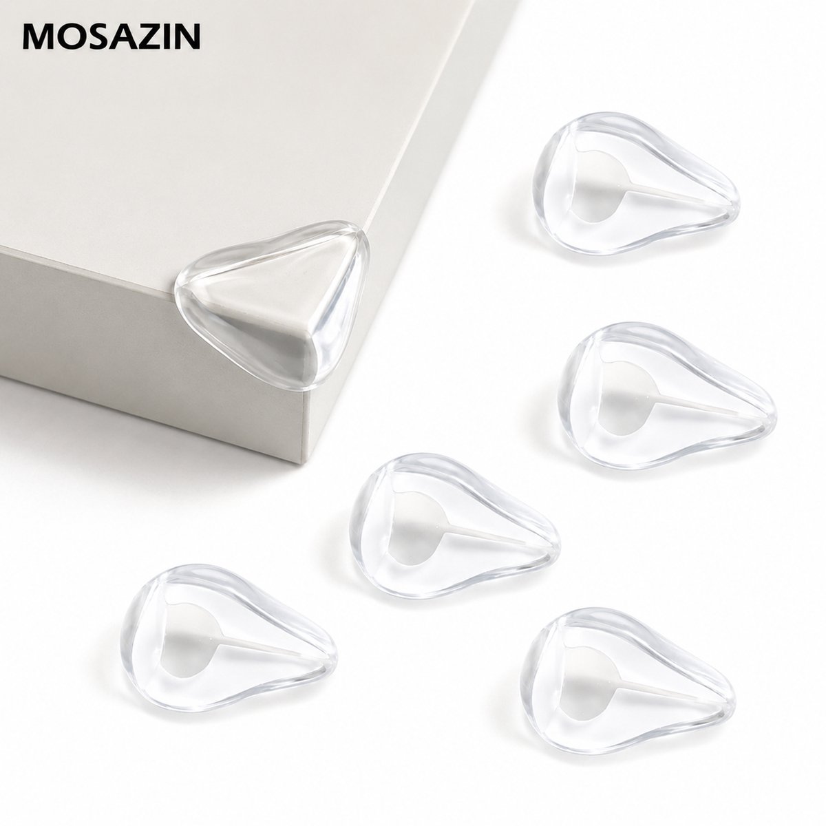 MOSAZIN Hoekbeschermers Baby Transparant 6 Stuks – Druppelvormige Tafel Hoekbeschermers – PVC Hoekbescherming voor Tafel, Kast en Meubels – Zelfklevend