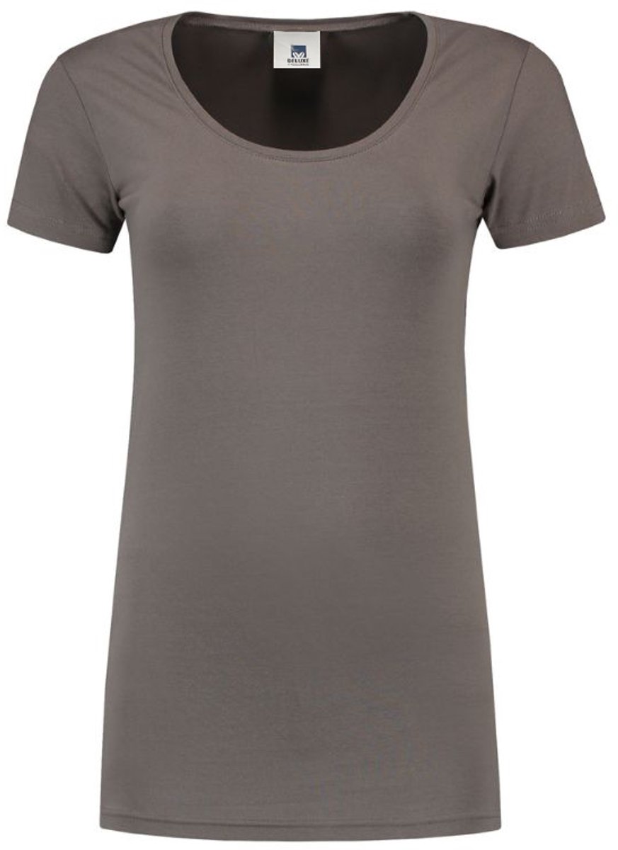 Lemon & Soda dames T-shirt met korte mouwen en een ronde hals in de kleur pearl grey in de maat XL.