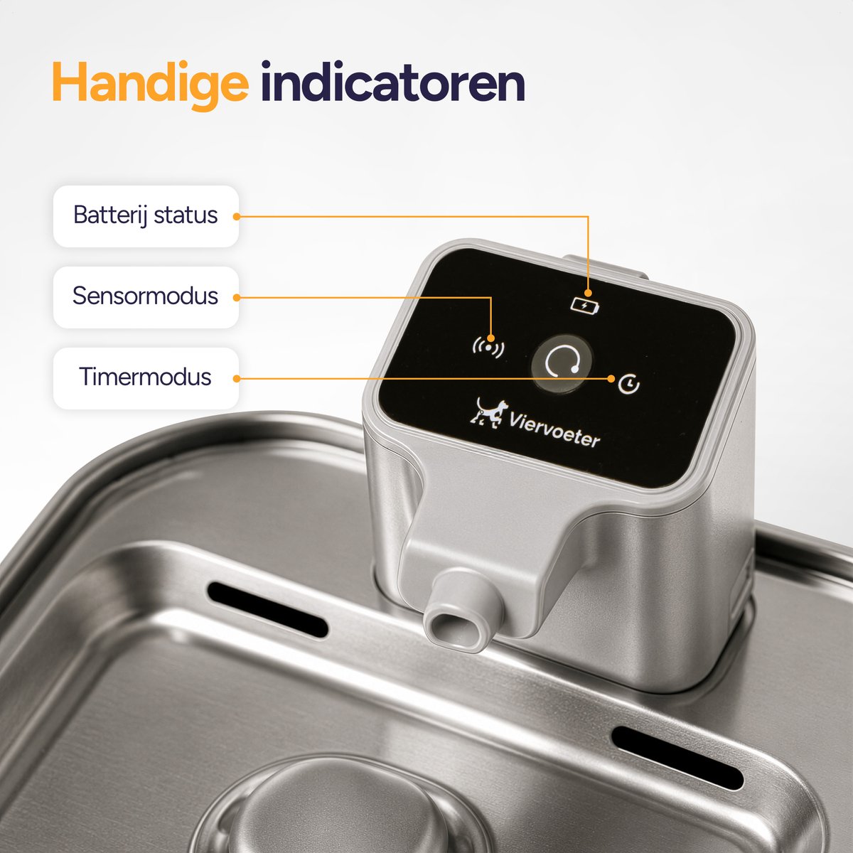 Viervoeter® Aqua Pro RVS drinkfontein met sensor thumbnail 2
