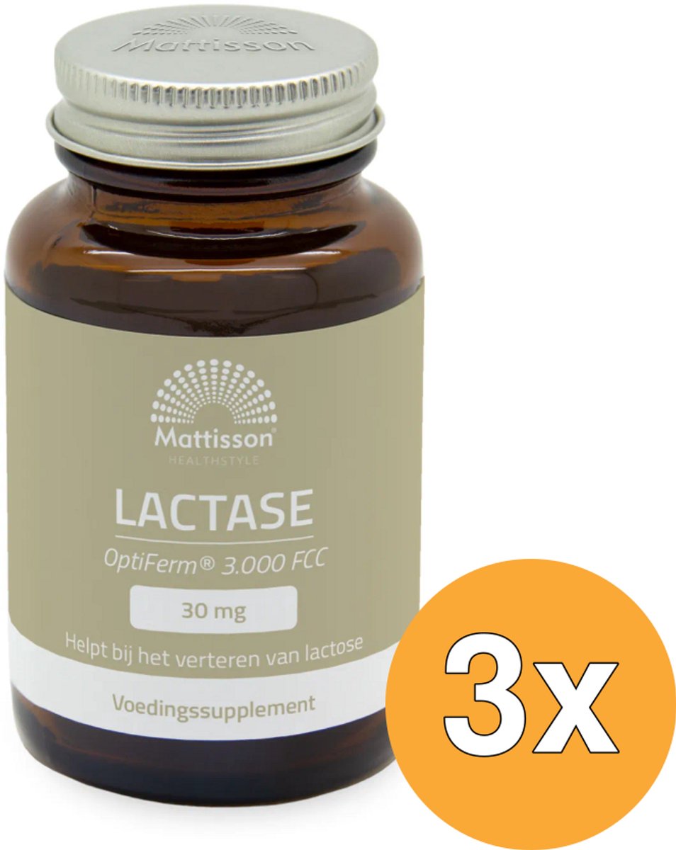 3x Mattisson Lactase Optiferm 3000 Fcc (90 capsules)