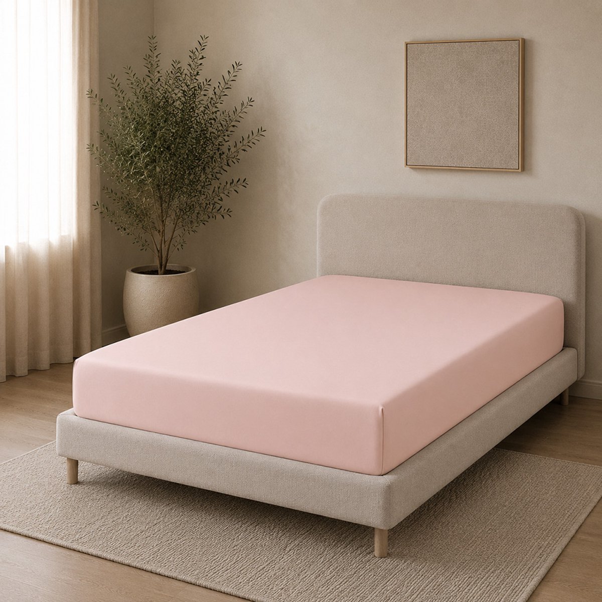 Amstelinen Hoeslaken 160x200 – TENCEL™ Lyocell Sateen – Whisper Rose – Twijfelaar – Zacht, Ademend & Hypoallergeen