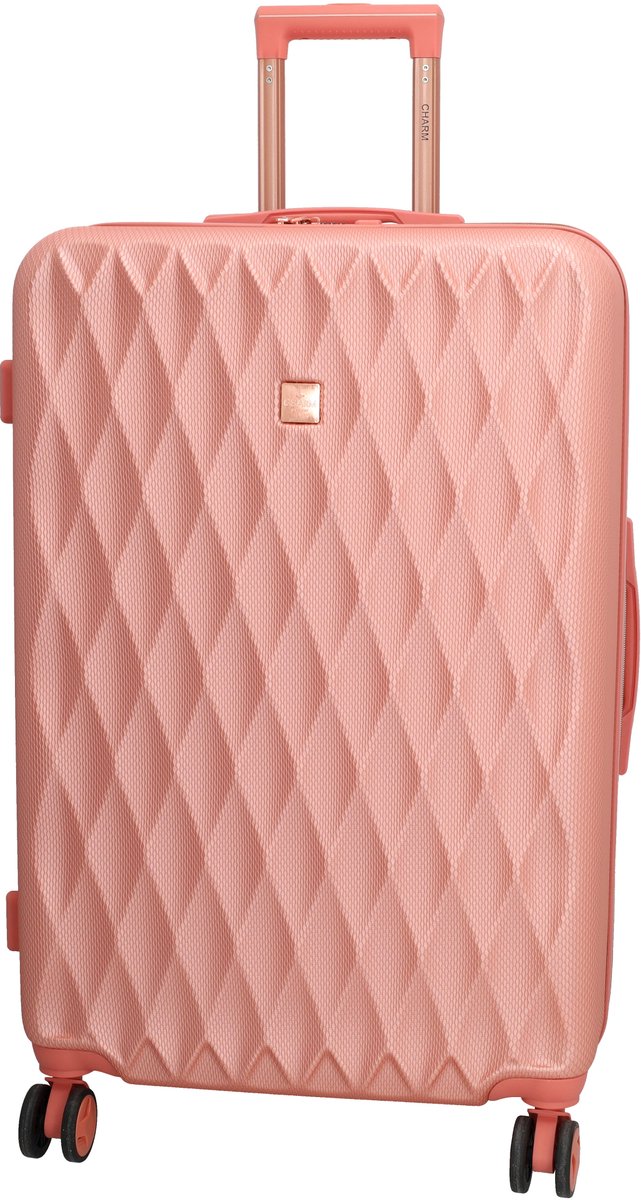 Charm London Honey Koffer - L - Grote Maat - 106 Liter - TSA Slot - 76 x 49 x 30.5 cm - Travel - Reizen - Hardcase - Oudroze