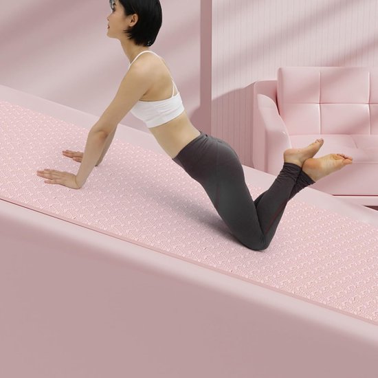 Opvouwbare Trainingsmat - Yogamat Dun - Thuis Sporten - Lichtgewicht Draagbaar - 183x61cm - Roze — afbeelding 5