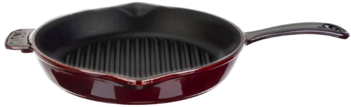 LAVA Geëmailleerde Gietijzeren Grillpan - Ø 28 cm - Met Grillribben - Alle Warmtebronnen
