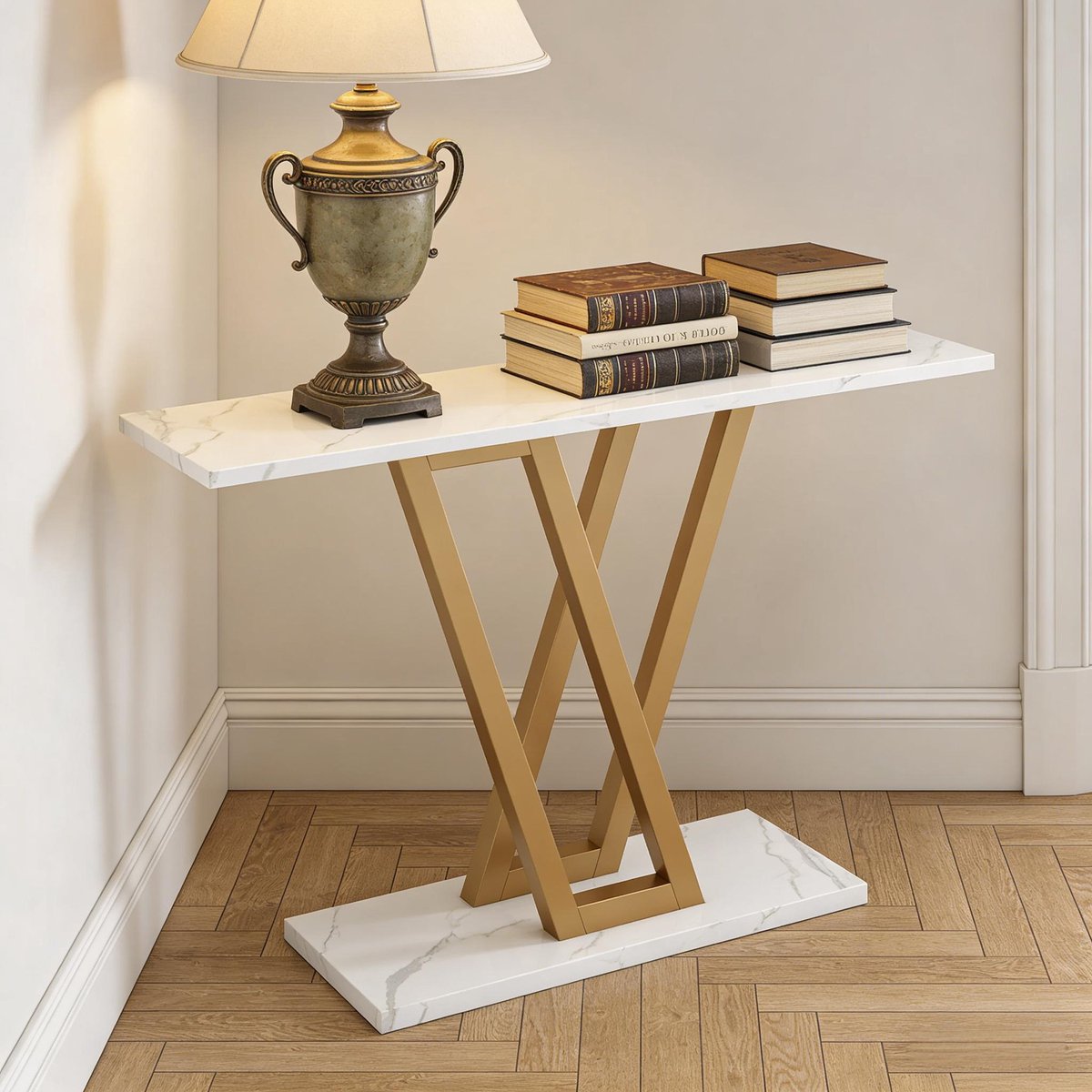 FloraGrace Salontafel - Tweelaags Met Open Onderblad - Voor Woonkamer Of Compacte Eethoek - MDF - 120x60x45 Cm - Bruin Wit