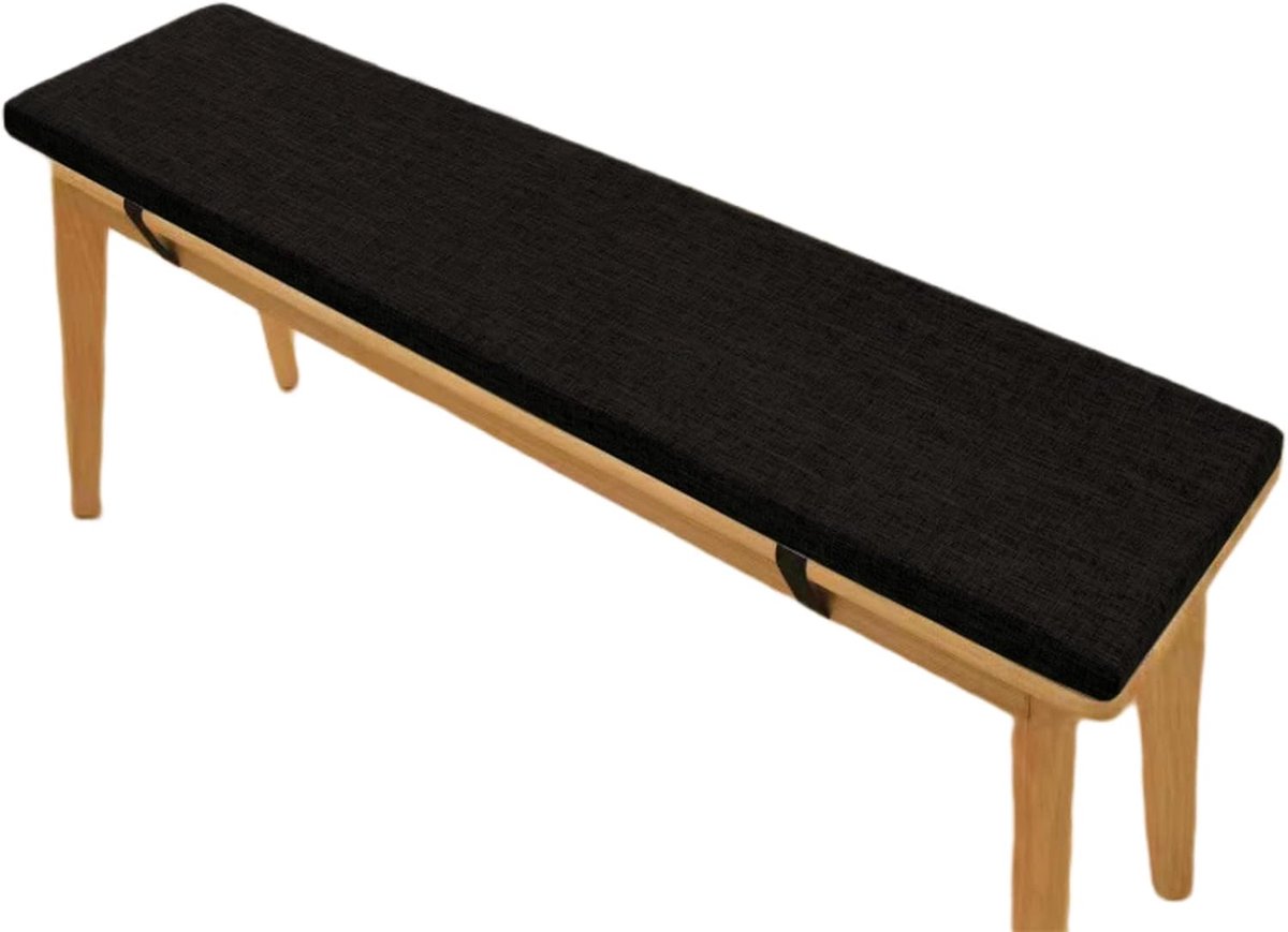Outdoor bank - Tuinbank kussen - Buiten zitten - Antislip schuimkussen - 120 x 35 cm - Zwart