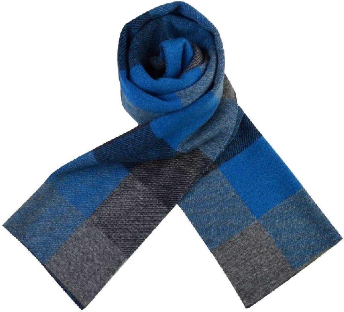Heren Sjaal - Winter Accessoire - Warmte en Stijl - Zacht Gebreid - 33 x 28 cm - Zwart Grijs