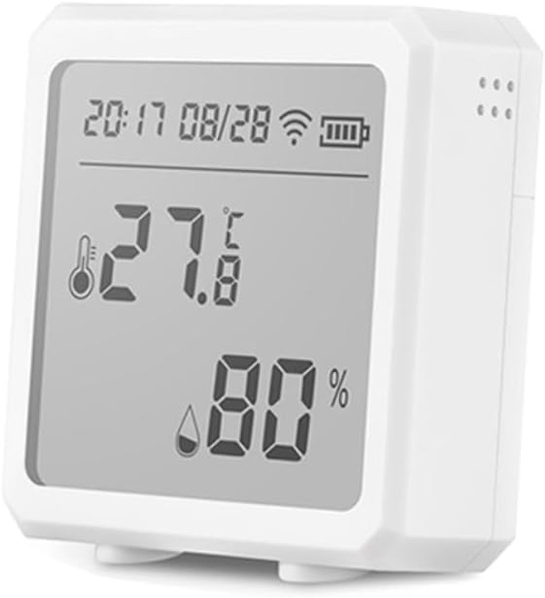 Temperatuur Vochtigheidssensor - Slimme Hygrometer - Klimaatbewaking Thuis - Zigbee Integratie - 60x63x25mm - Wit