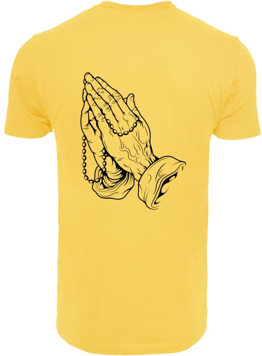Mister Tee Pray Hands Heren Tshirt M Geel