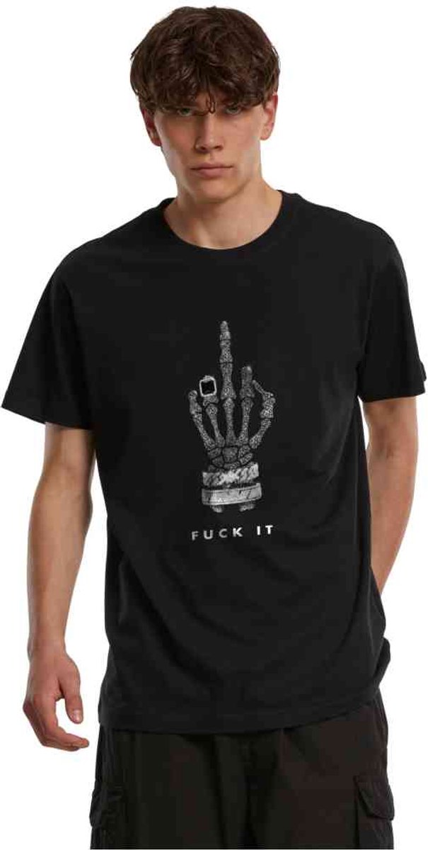 Mister Tee Skull Hand F*ck It Heren Tshirt XS Zwart