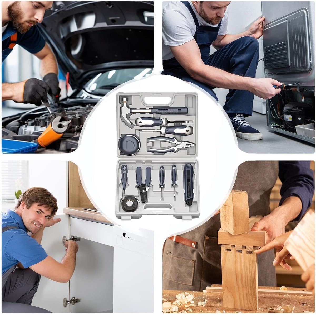 Gereedschapsset Thuis - Klein Multifunctioneel - Klus Klussen - Draagbare Koffer - 11 Stuks - Grijs — cadeau in Gereedschap - foto 6