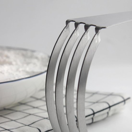 Gebakmixer - Koekensnijder - Eenvoudig Mengen - Robuust Roestvrij Staal - 20 cm Breed - Zilver — afbeelding 3