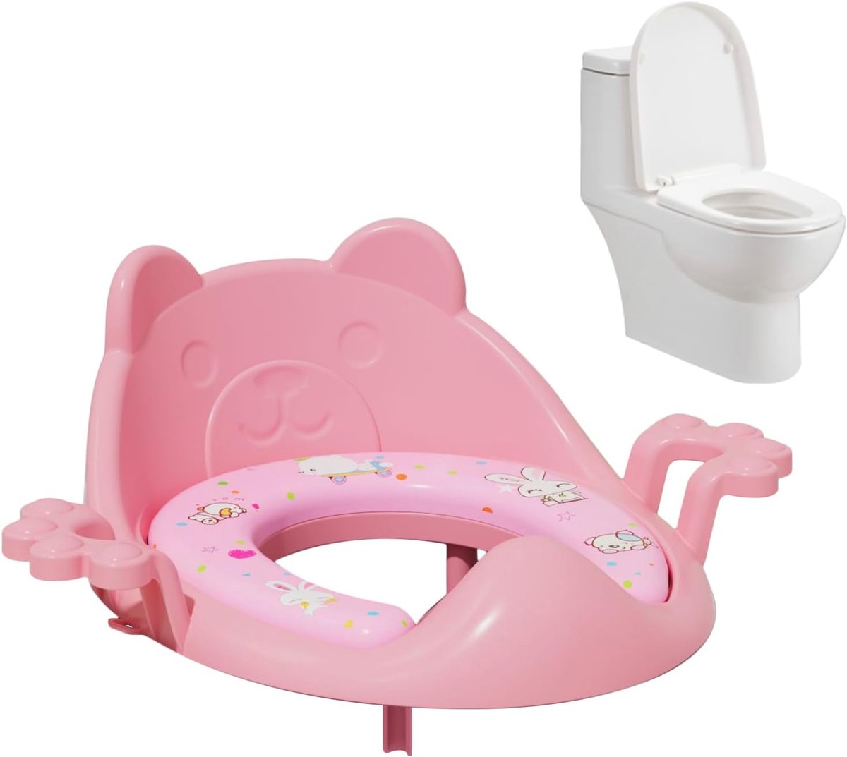 Toiletbril kussen - Zindelijkheidstrainer - Kinderen Leren - Antislip en Waterdicht - 35x36 cm - Lichtroze