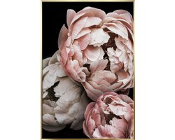 Schilderij met lijst - Wanddecoratie - Woonkamer decoreren - Moderne Artbox - 50 x 70 cm - Goud