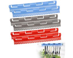 Namajunas - 6 stuks Sokkenrek - Wasrek - Kleerhangers kunststof - Droogrekaccessoire - Houder voor sokken en ondergoed - Kledinghangers - Wasknijpers - Wasbenodigdheden
