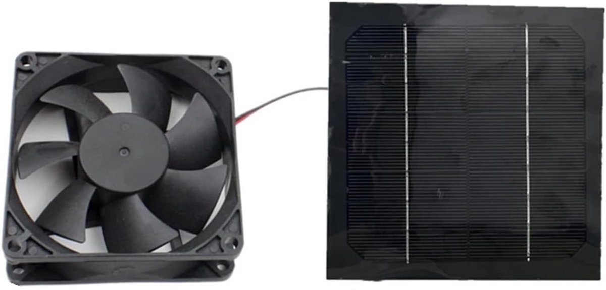 Zonnepaneel Afzuiger - Mini Ventilator - Ruimte Verfrissen - Milieuvriendelijk Zonne-energie - 6x6 Inch - Zwart