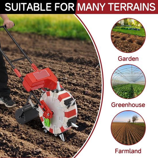 Precisie zaaimachine - Handzaaimachine druk - Efficiënt planten - Instelbare graantelling - 5 tot 10 gaten - Zwart — afbeelding 4