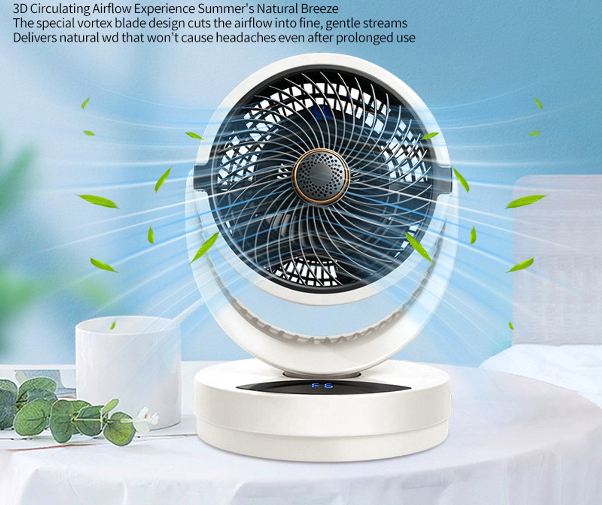 Airco - Mobiele airco - ventilator - fan - aircooler - airco zonder afvoerslang - airconditioning - luchtkoelventilator voor slaapkamer en kantoor - 12H Timer - USB Charging - 6-level adjustment – foto 3
