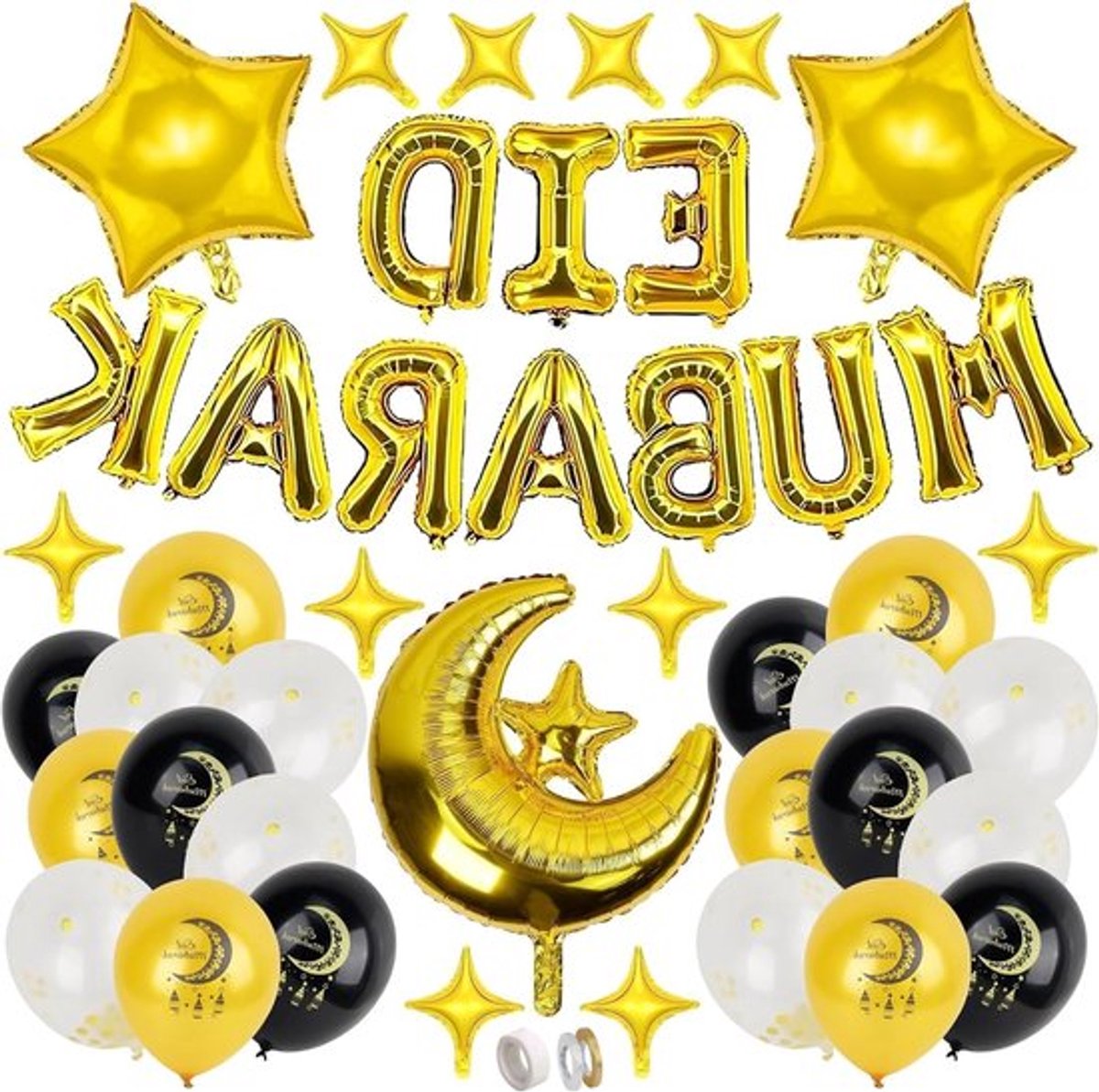 Allecto Plus - 43 stuks - Gouden Eid Mubarak Decoraties Set - Ramadan