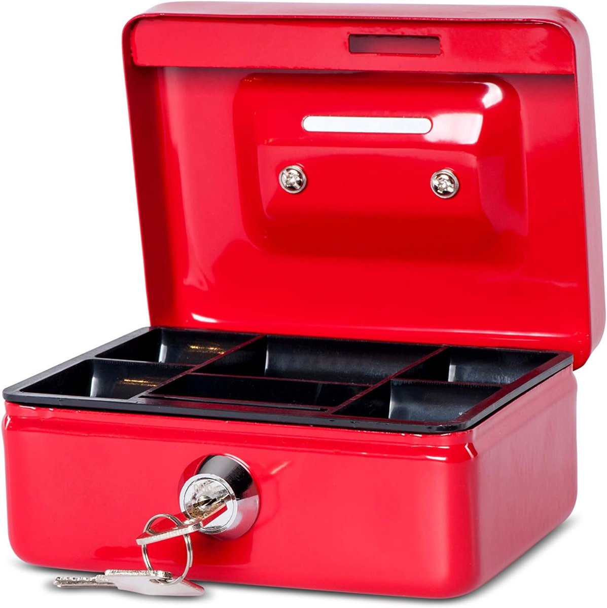 Geldcassette Staal - Kleine Kluis Spaarpot - Geld Opslag - Met Muntgleuf - 125x105x61 cm - Rood
