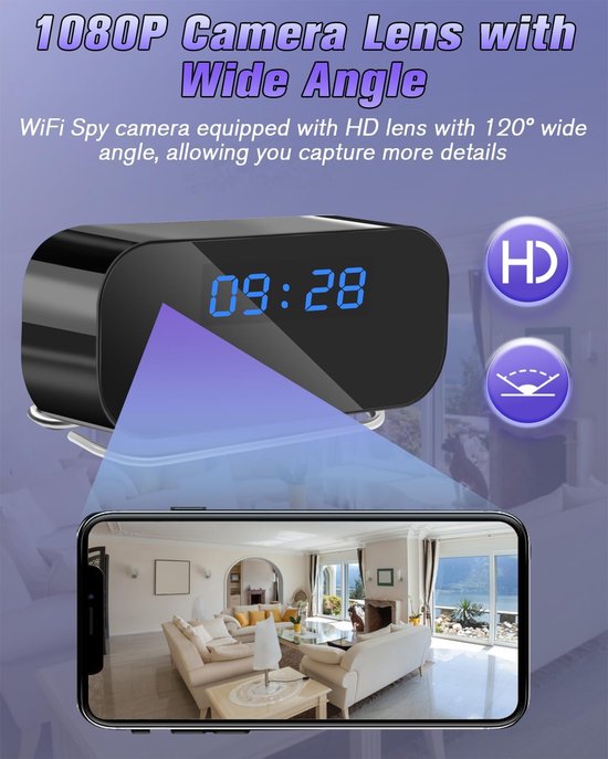 Mini Camera - Draadloze Camera - Thuis Bewaken - AI Detectie - 1080p HD - Zwart van MINI — afbeelding 5