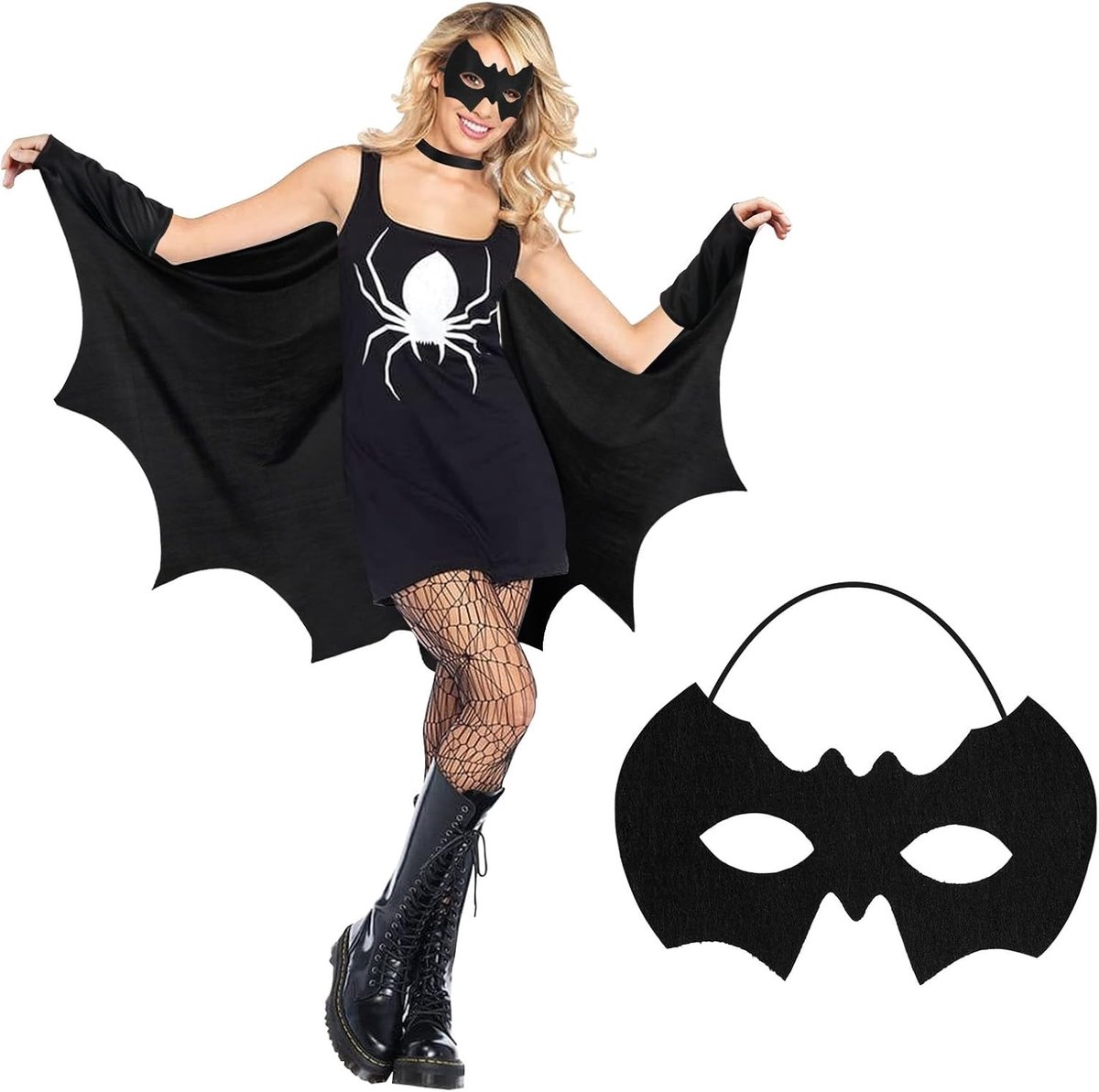 Kids Bat Kostuum met Cape en Masker voor Jongens en Meisjes, Vampier Bat Cosplay Set voor Halloween en Themafeesten